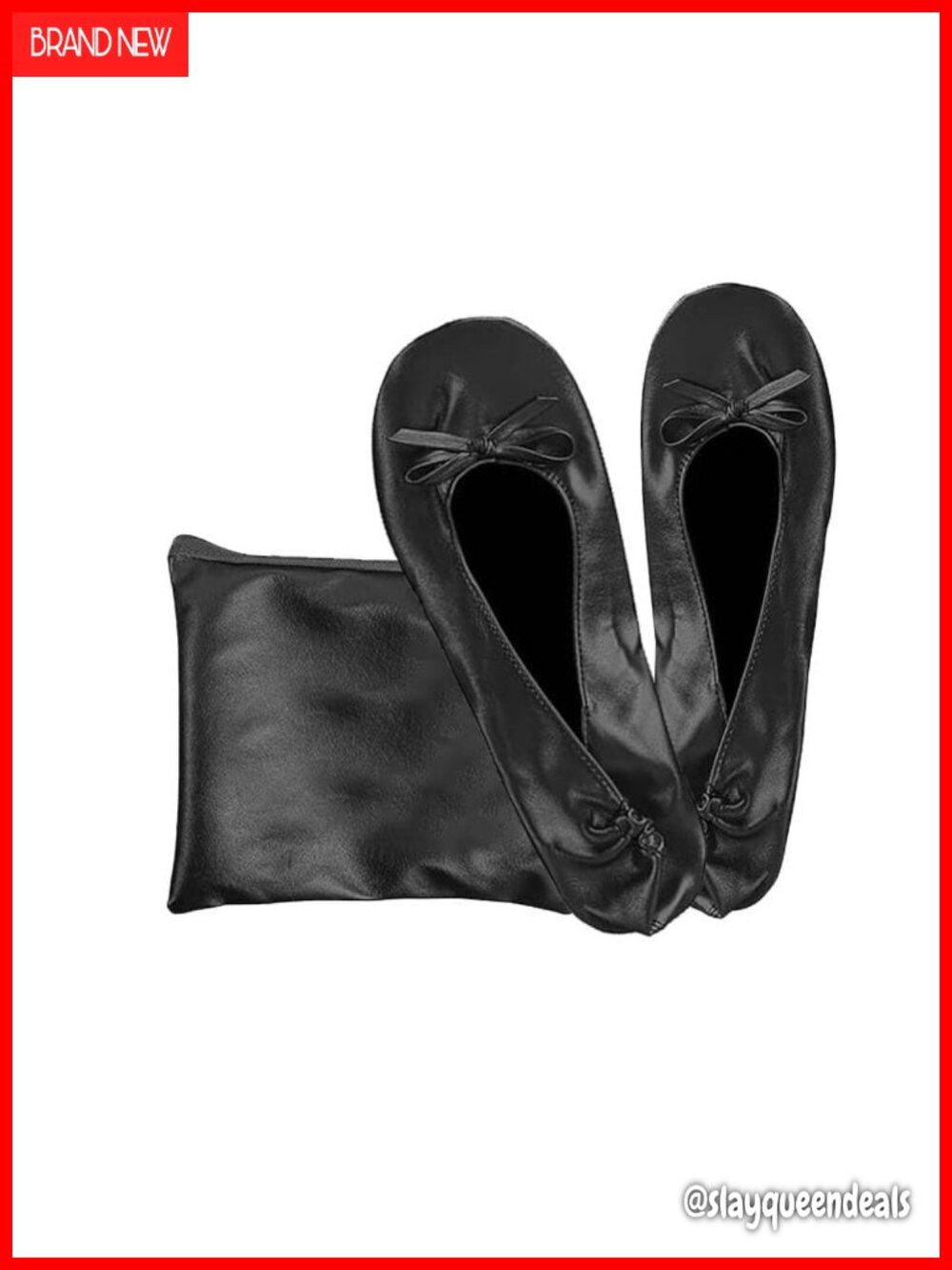 Foldable Ballet Flats Women Portable Travel Wedding Dance Shoes with Pouch